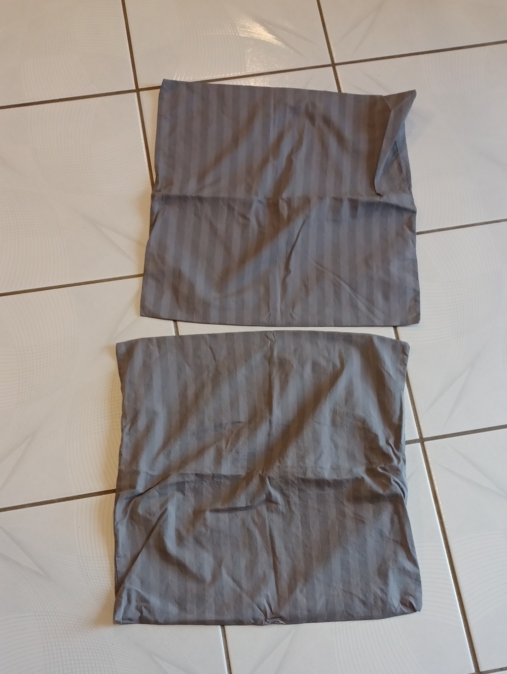 4/$40 Gray Striped Pillow Covers - Square 16.5 Inch - Set Of 2